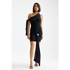 STUDIO LEXI Malia off-shoulder Mini dress in Black size S NWT